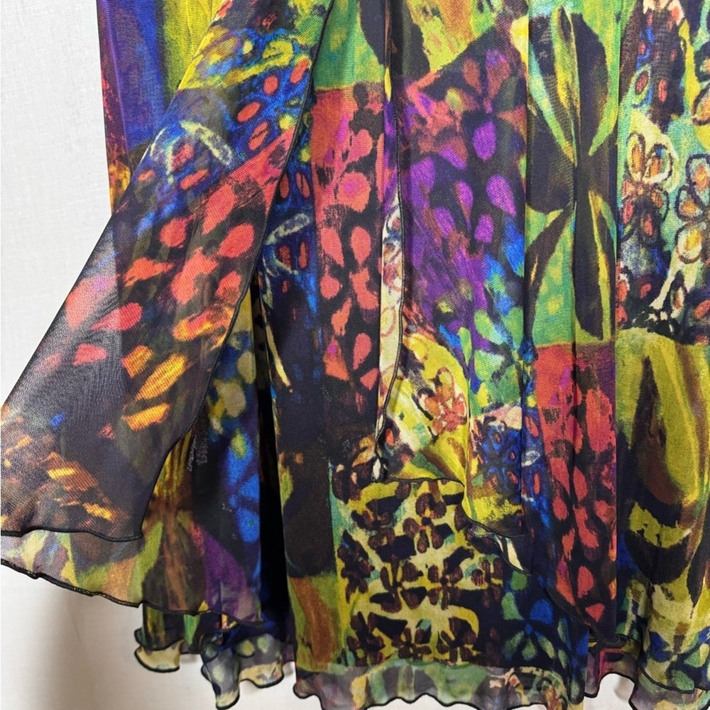 Dressbarn Women Y2K Babydoll Forest Fairy Midi Dress Sz 10P Mystical Whimsical - Picture 4 of 13